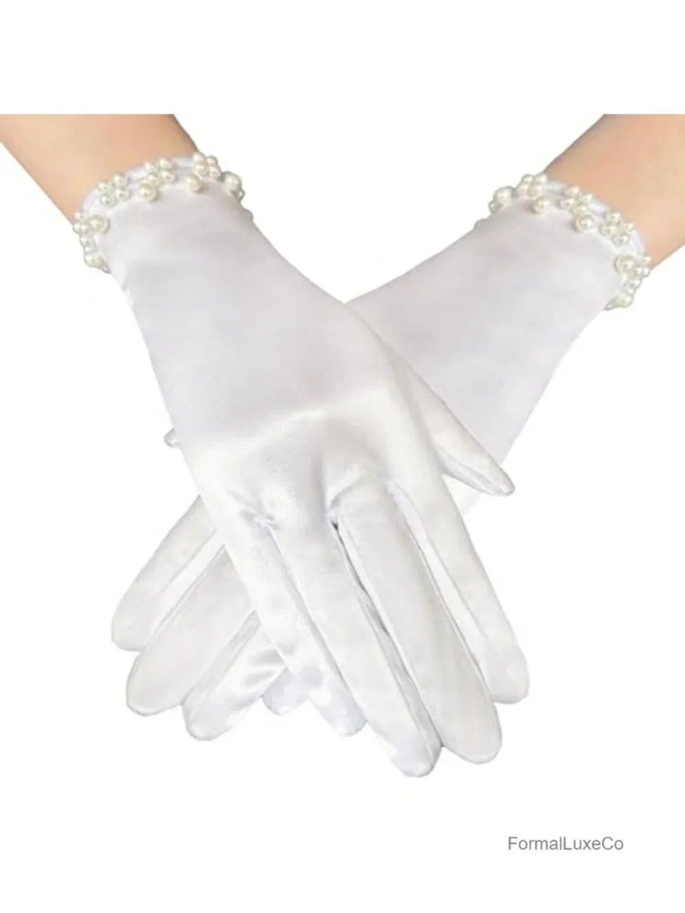 Floral Lace Bridal Gloves - Elegant Short Wrist Opera Gloves